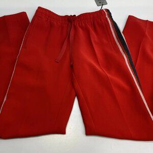 Zadig & Voltaire Women’s Pomy Crepe Track Pants Size XS Red — Straight Leg